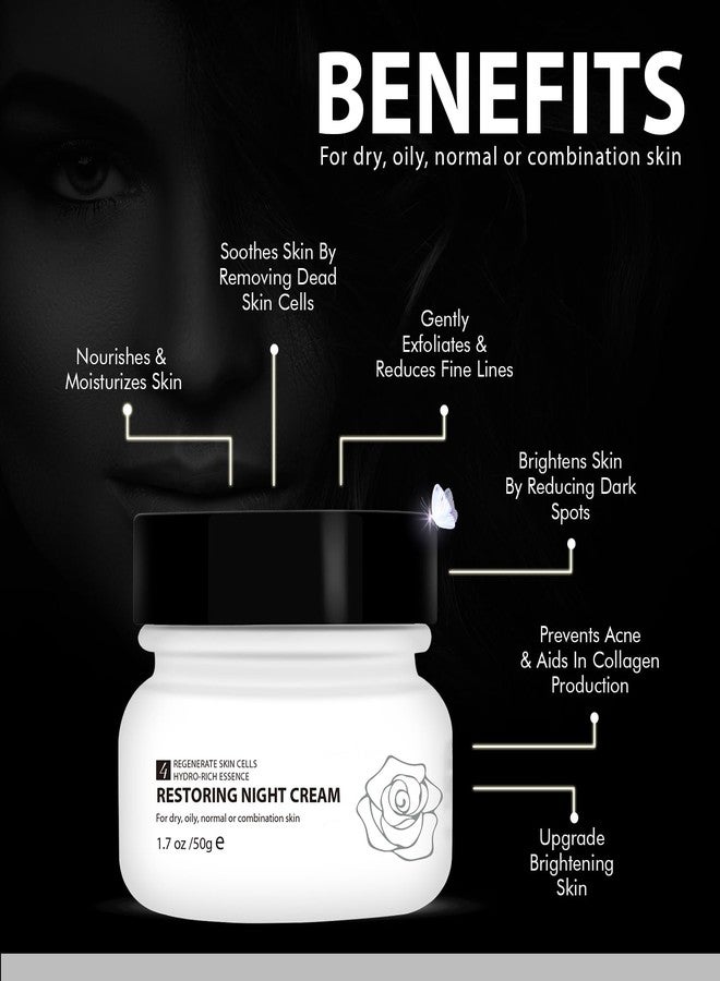 WBM Restoring Night Cream for Face, Anti-Aging Moisturizer with Hydro-Rich Essence. Skin-renewing face cream for a hydrated, youthful look. Size: 1.7 oz. - Image 5